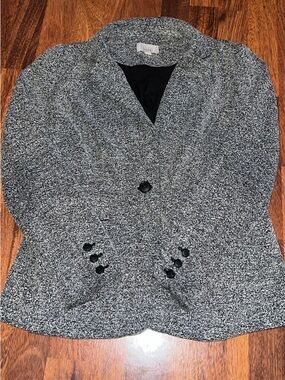 LOFT Black and Gray Tweed Jacket